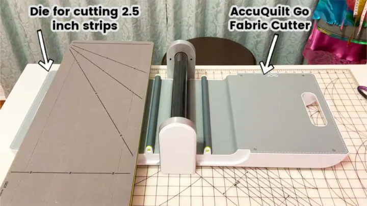 cutting fabric strips with accuquilt go fabric cutter