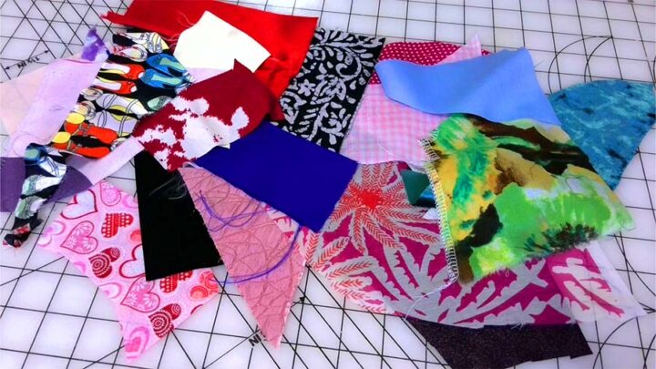 scrap fabric pieces for my needle book