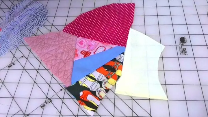 sewing scrap fabric for a needle book