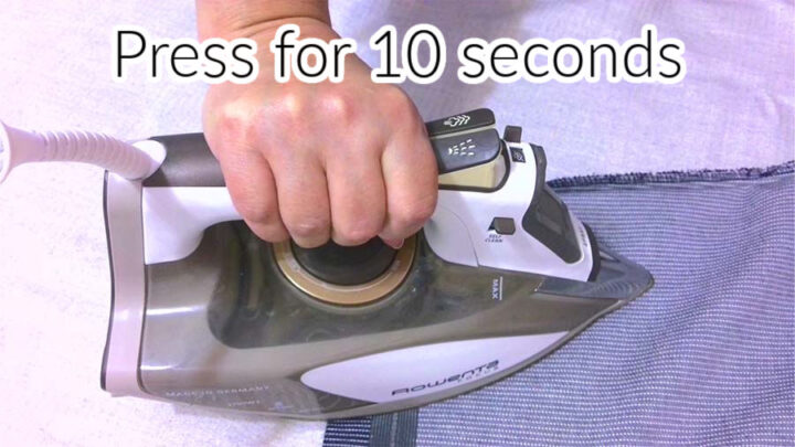 press hem tape for 10 sec