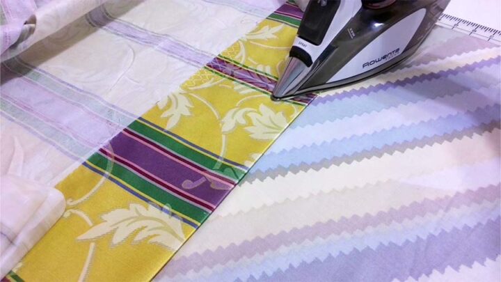 preparing curtains for hemming