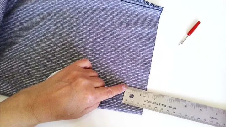 measuring hem on pants