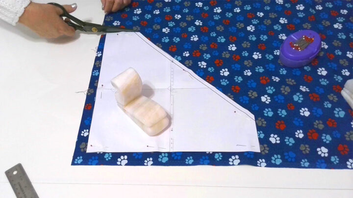 cutting fabric for dog bandana