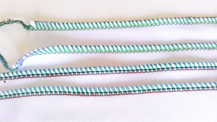 4 thread 2 needle serger stitch with wooly nylon thread
