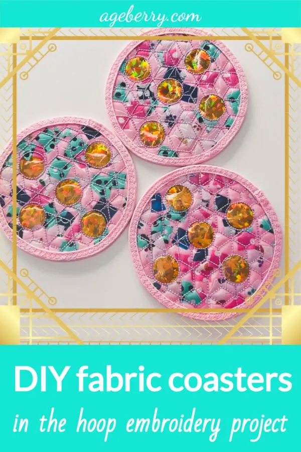 DIY fabric coasters in the hoop