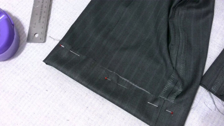 Fold the hem along the new fold line