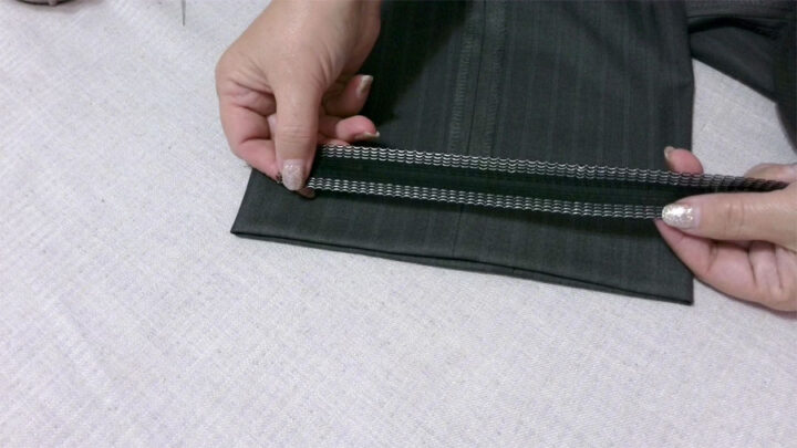 apply tape over the area you want to be hemmed