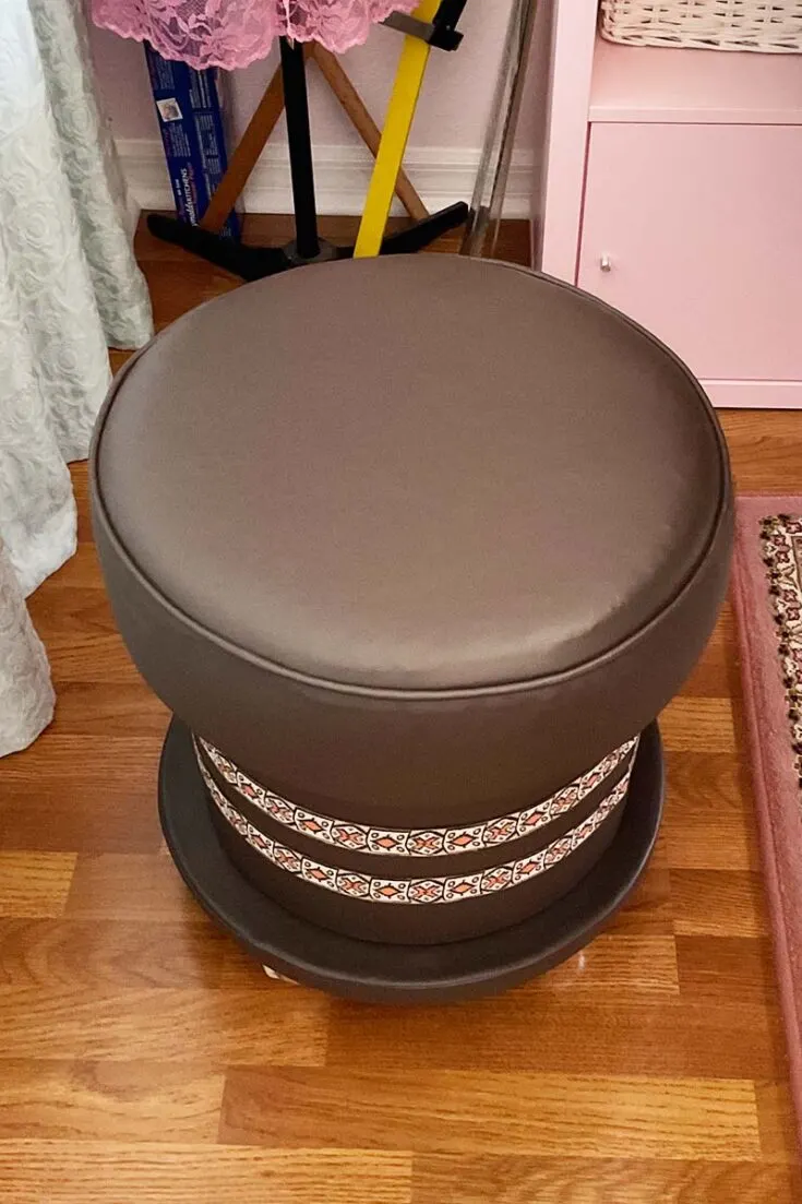 ottoman stool in my sewing room