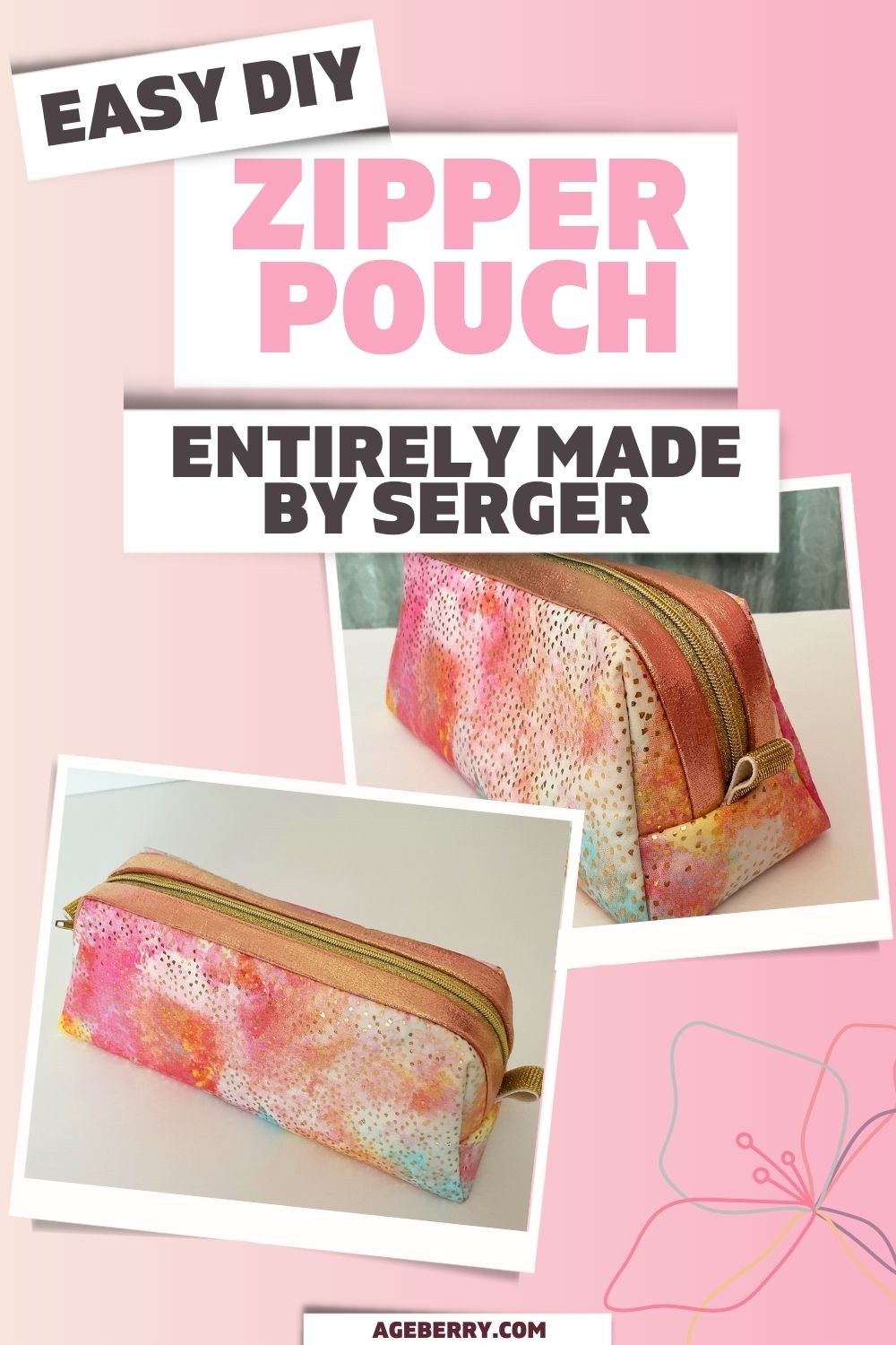 zipper pouch sewing tutorial and free pattern