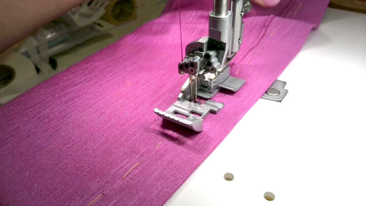 sew the hem using coverstitch machine