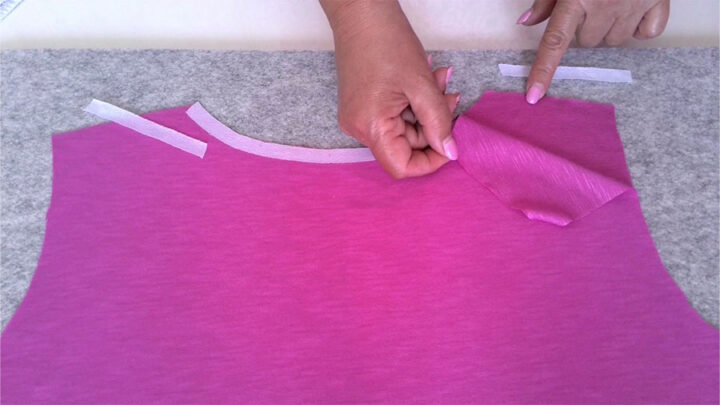 Sewing Shoulder Seams on T-shirts: How to stabilise shoulders on knit tops  