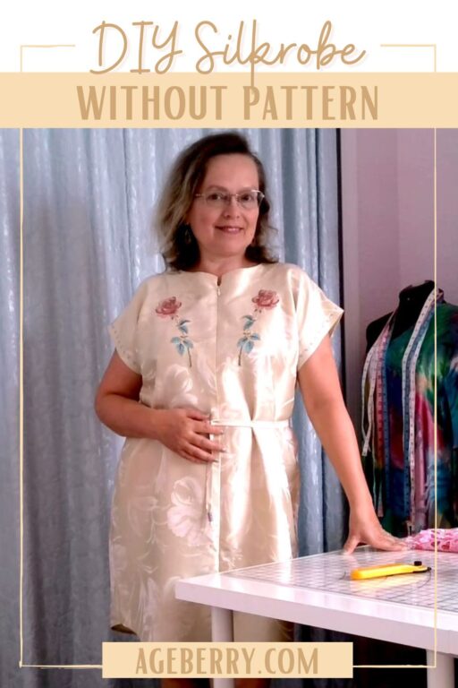 How to make a robe without a pattern from silk fabric / a video sewing