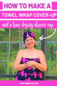 How to make a towel wrap cover-up and a hair drying shower cap from terry towels –