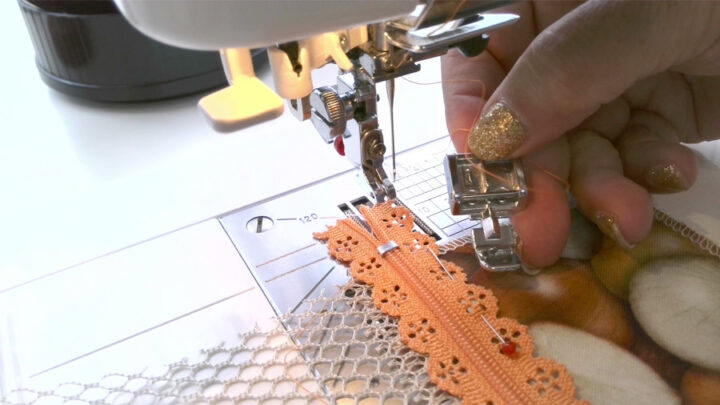 using a zipper foot for sewing an exposed zipepr