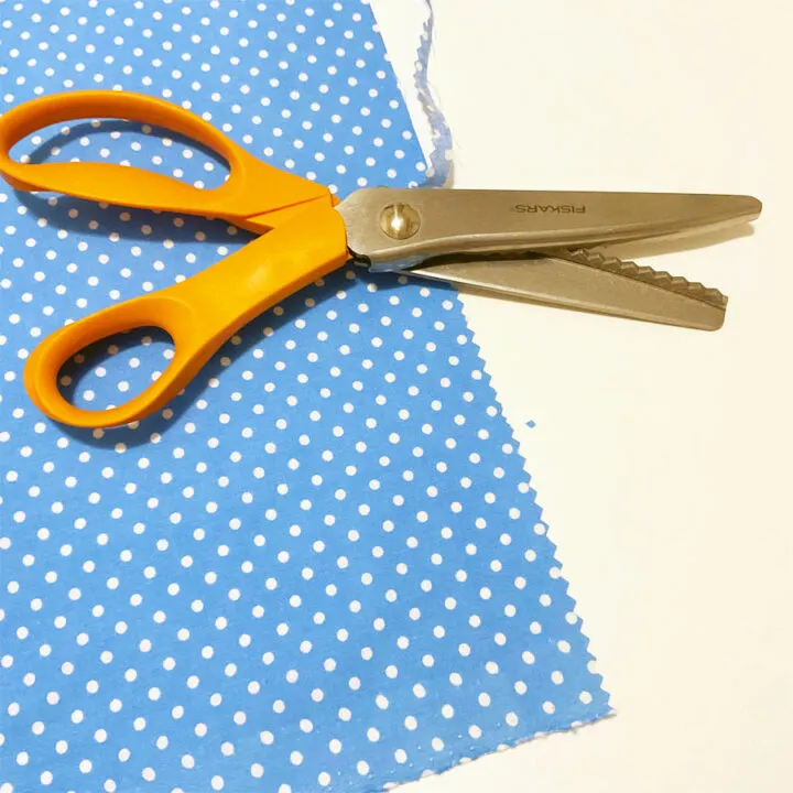 using pinking shears to stop fraying