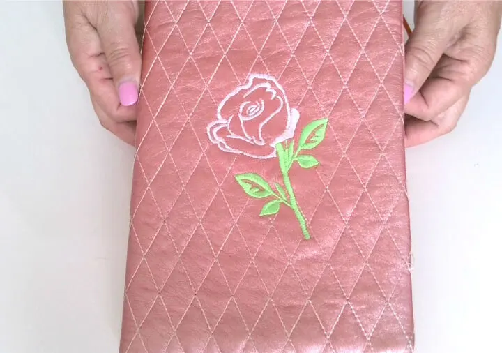 quilted vinyl made by embroidery machine