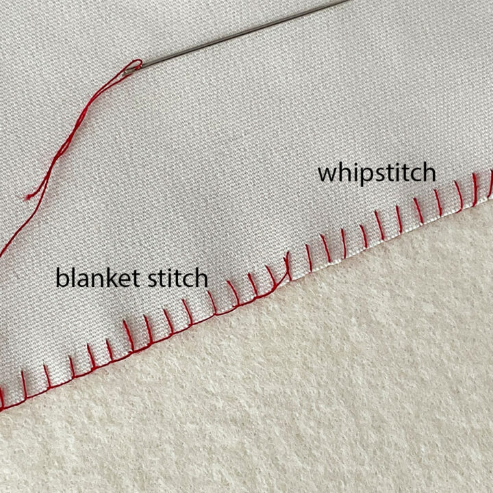 overcasting by hand, whipstitch and blanket stitch