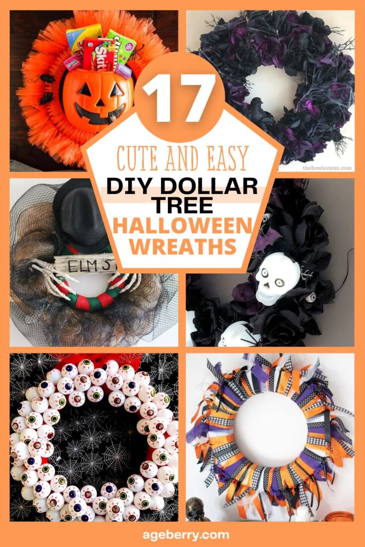 17 Cute And Easy DIY Dollar Tree Halloween Wreaths