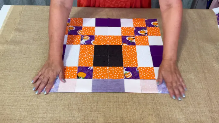 Fold the first row of squares right sides together