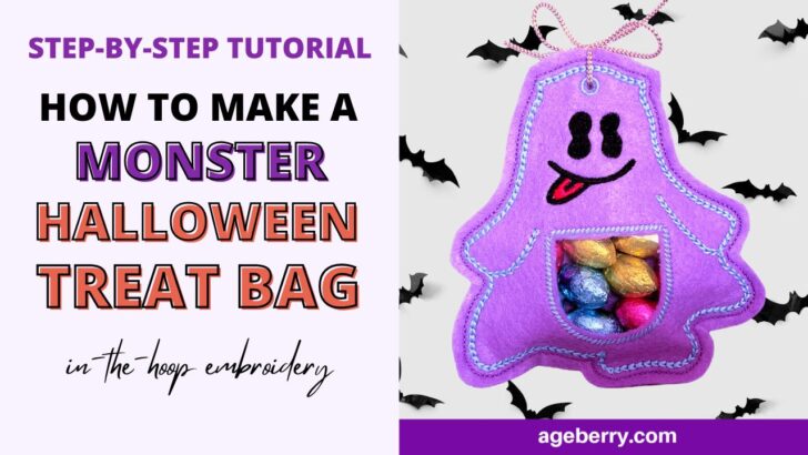 Halloween treat bag in the hoop embroidery