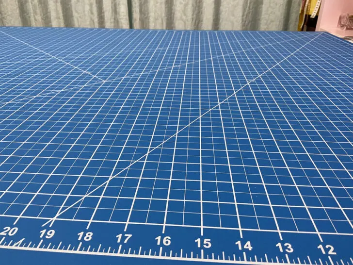 blue side of cutting mat