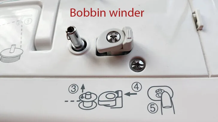 bobbin winder on a sewing machine