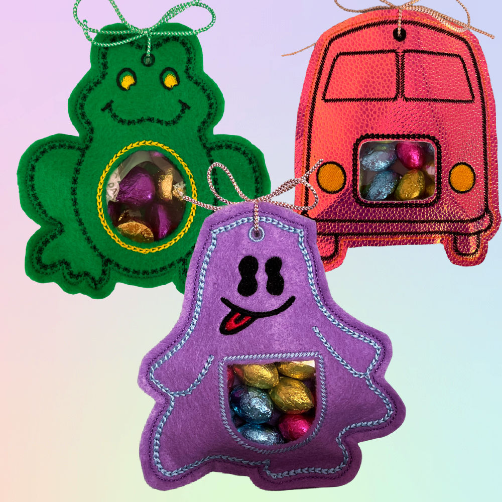in the hoop embroidery designs Halloween treat bags