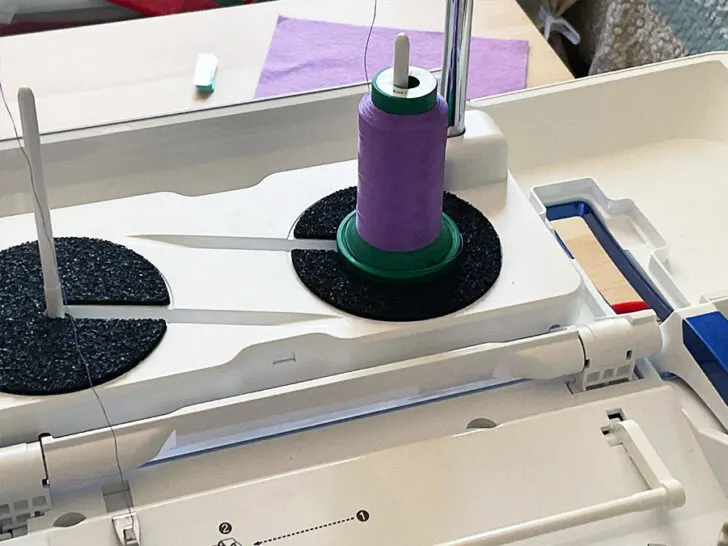 The threads should be the same color as the color of the felt piece.
