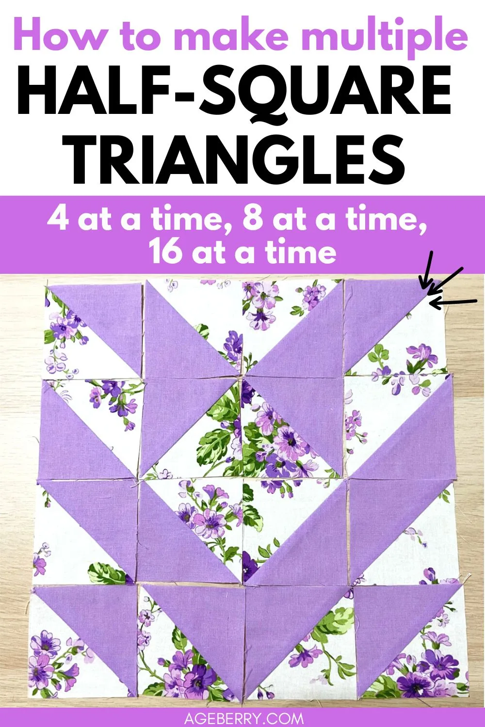 How to make multiple half square triangle tutorial