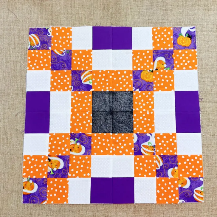 Sewing quilt squares together