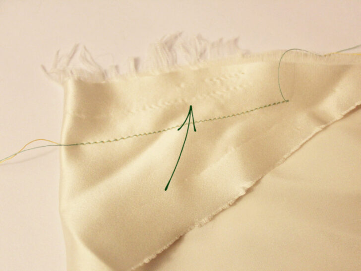 needles leave small holes in silk fabric