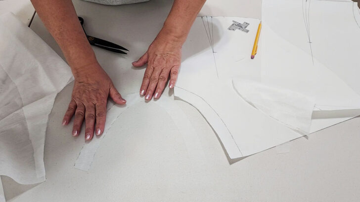 Cut interfacing for the dress