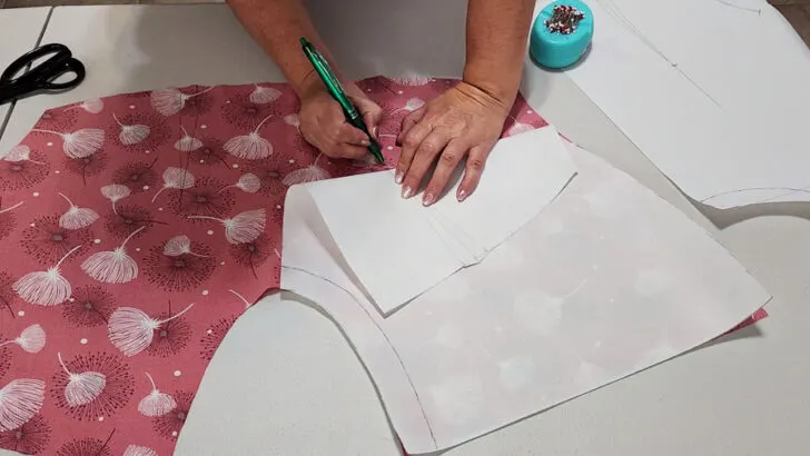 Transfer the waist darts onto the fabric