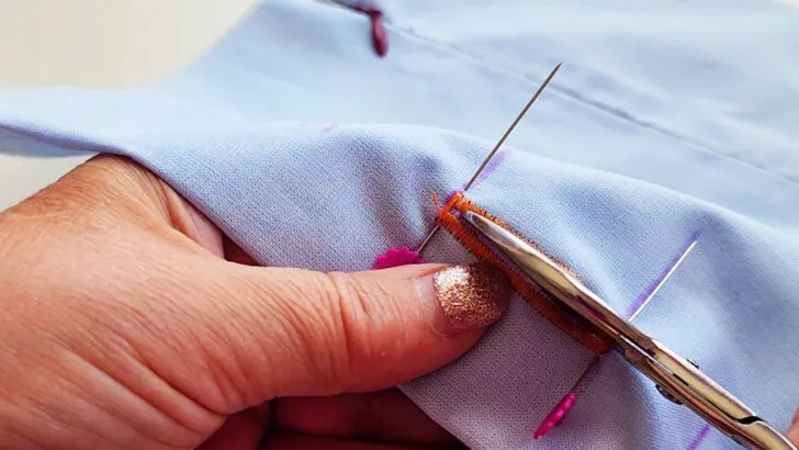 cut along the center of the buttonhole