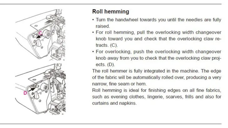 roll hemming manual juki