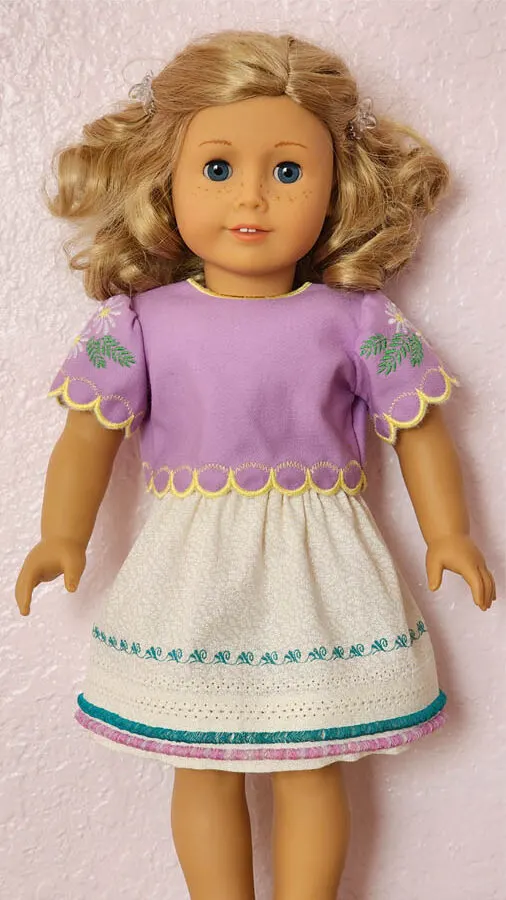 decorative stitches on doll