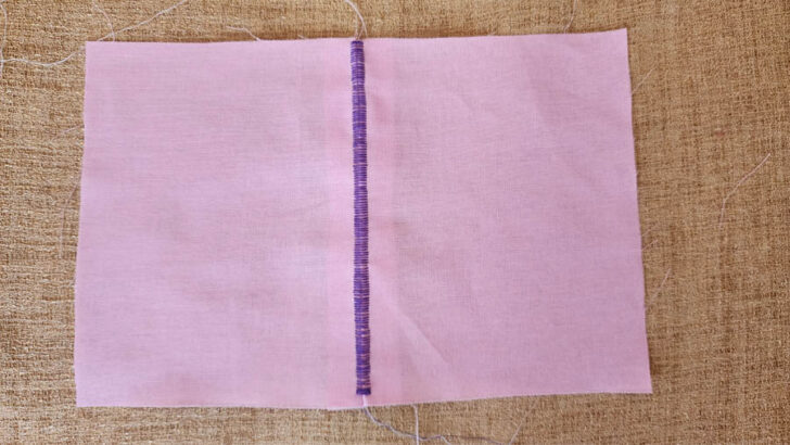 fagoting stitches on both sides of the fabric
