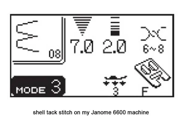 shell tack stitch on my Janome 6600 machine