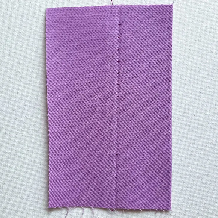 small stitches on the right side of the fabric