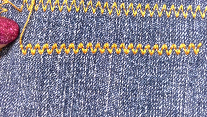 2 step zigzag stitch on denim