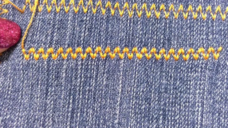 2 step zigzag stitch on denim