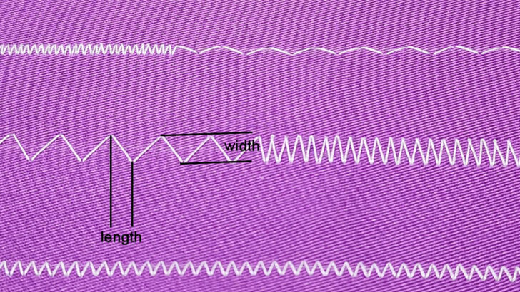 length and width of zigzag stitch