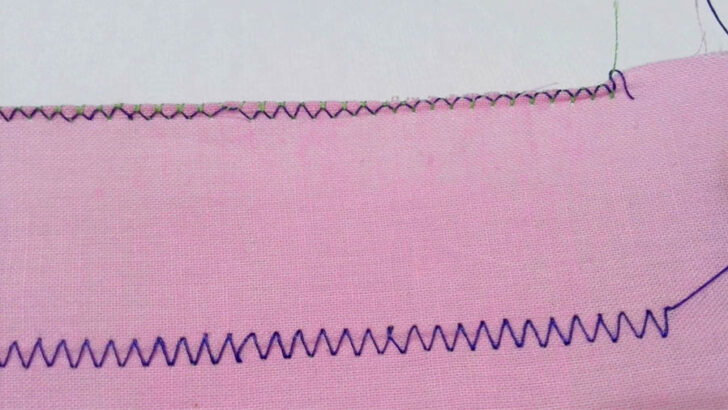 raw edges of thin fabric with a zigzag stitch