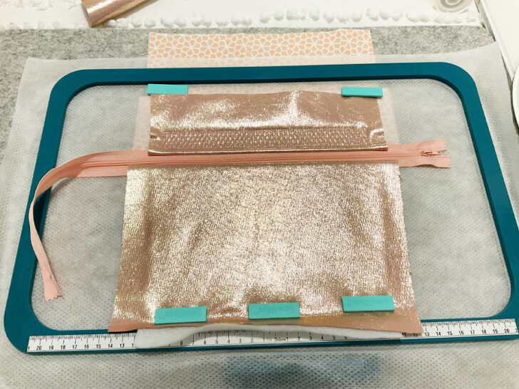 Fold down only the base fabric together with the batting