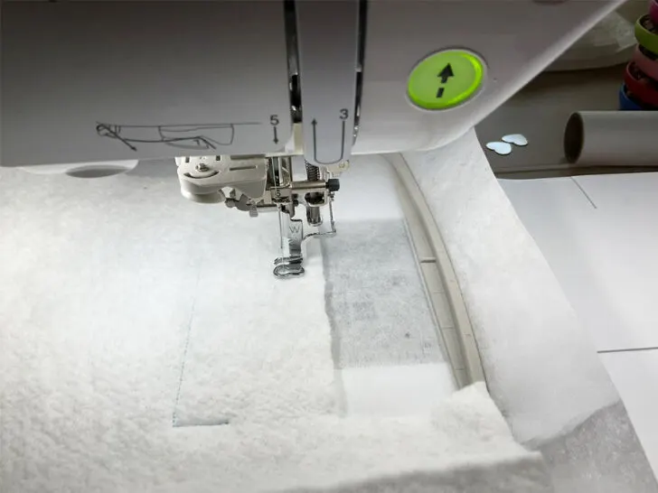 Place a piece of batting over the placement stitch