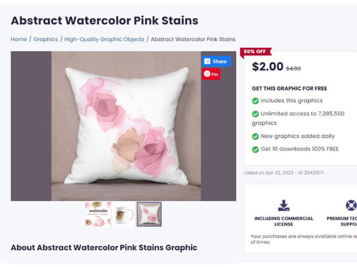 abstract watercolor pink stain on creative fabrica