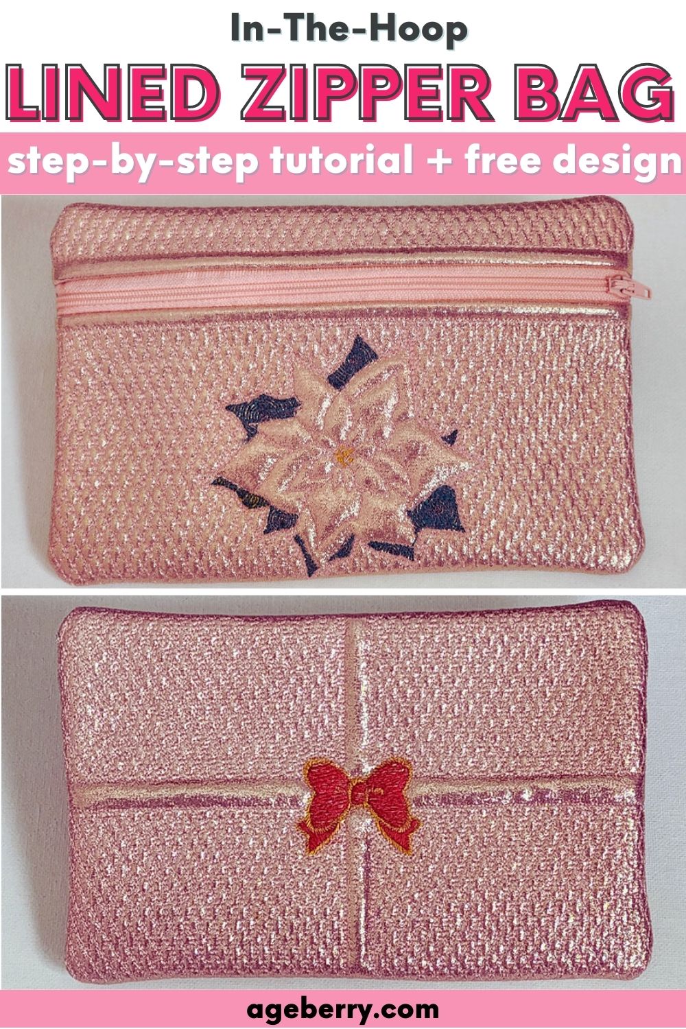 In the hoop zipper bag patterns clearance