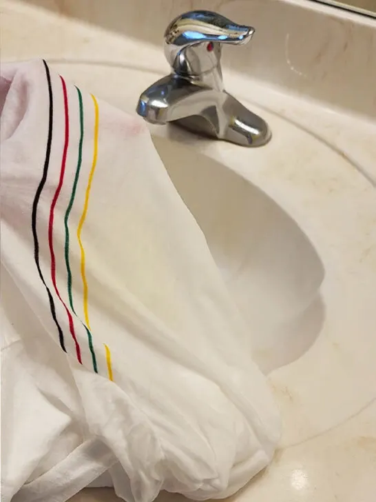 stain less visible after rinsing