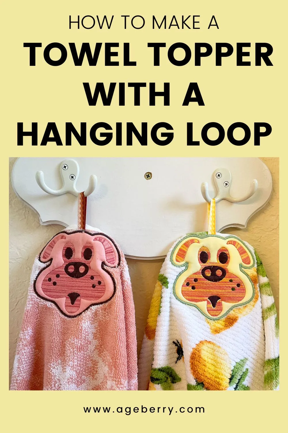 How To Make In The Hoop Towel Topper With A Hanging Loop (Free Design)