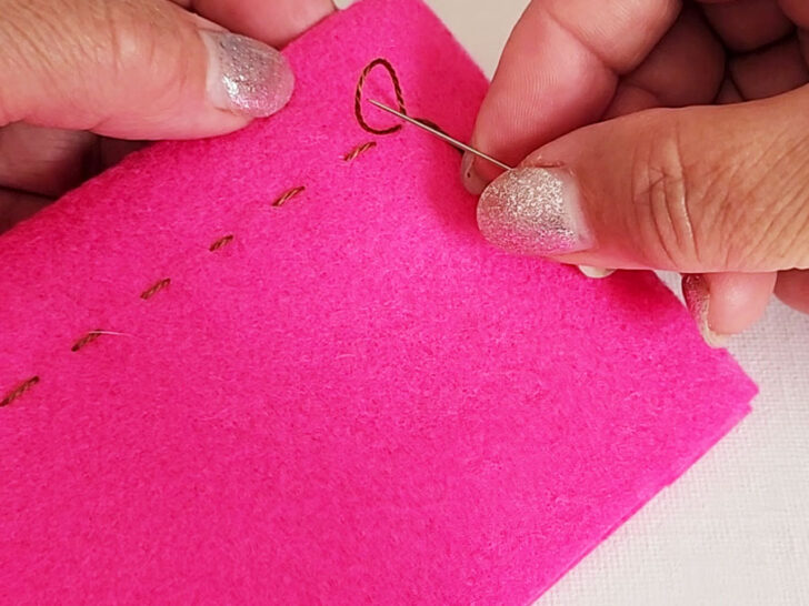 create a loop with needle and thread